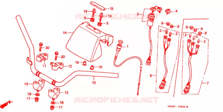 GUIDON Honda ATV 250 FOURTRAX 1997  TRX250V