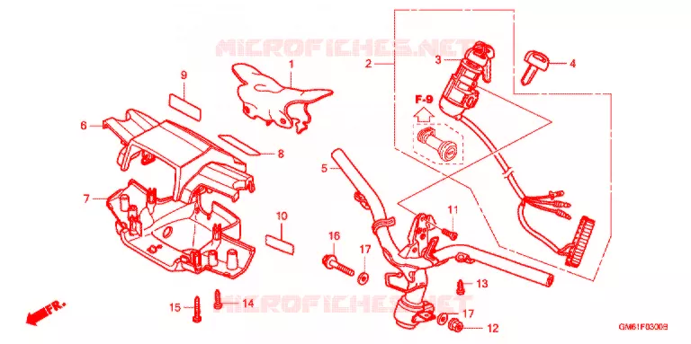 GUIDON Honda SCOOTER 50 GYRO 1987  TB50MF