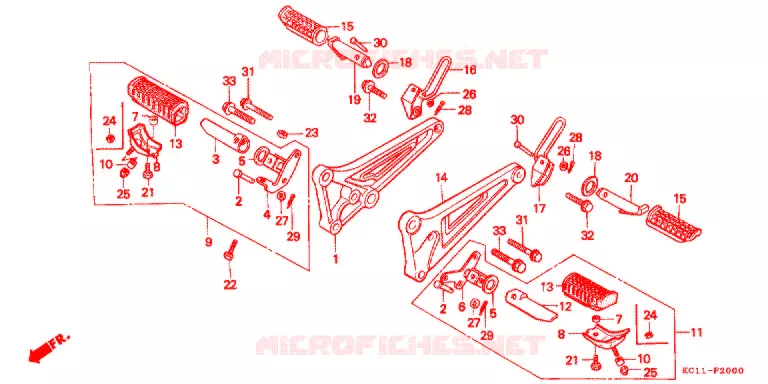 REPOSE PIED Honda MOTO 125 CB 1992  CB125TM