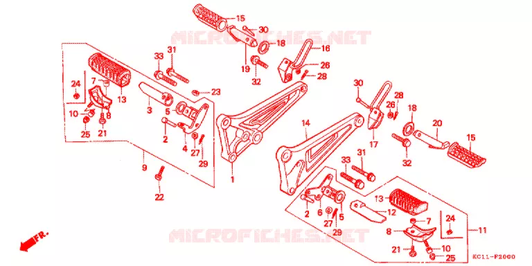 REPOSE PIED Honda MOTO 125 CB 1997  CB125TP