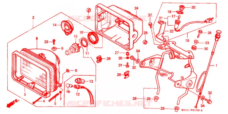 PHARE Honda MOTO 125 CB 1996  CB125TP_DS