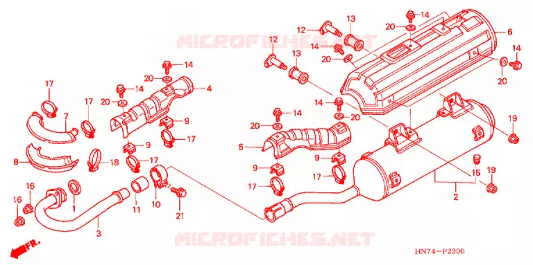 SILENCIEUX D'ECHAPPEMENT Honda ATV 400 FOURTRAX 2007  TRX400FGA7