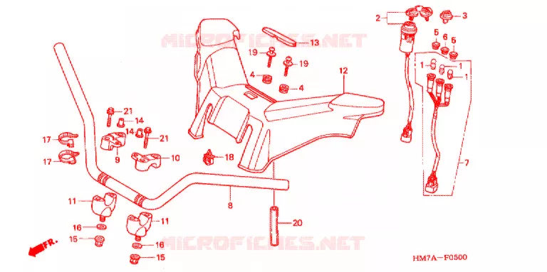 GUIDON Honda ATV 400 FOURTRAX 2003  TRX400FW3