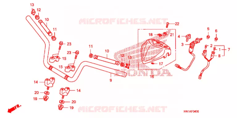 GUIDON Honda ATV 400 FOURTRAX 2010  TRX400X9