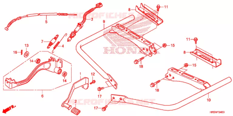 PEDALE - REPOSE PIED Honda ATV 420 FOURTRAX 2015  TRX420FA2F