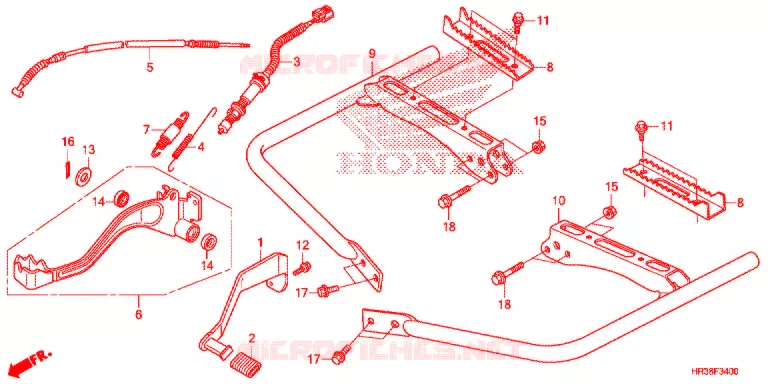 PEDALE - REPOSE PIED Honda ATV 420 FOURTRAX 2016  TRX420FA2G