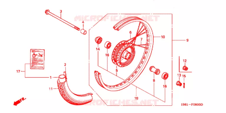 ROUE AVANT Honda MOTO 90 CD 1981  CD90A