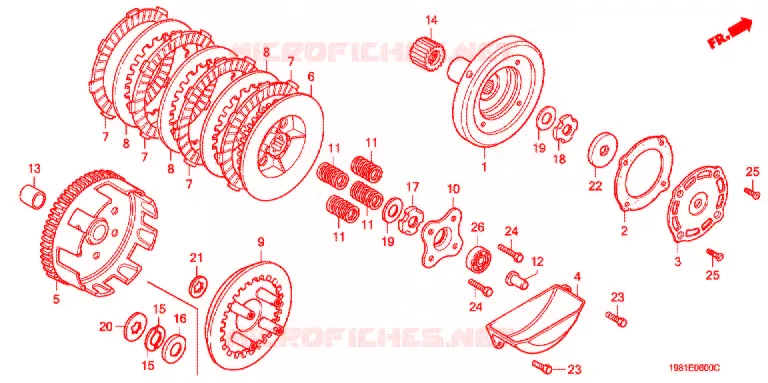 EMBRAYAGE Honda MOTO 90 CD 1987  CD90H