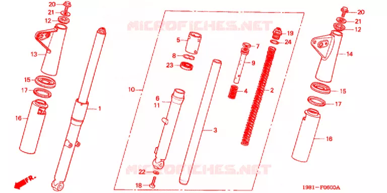 FOURCHE Honda MOTO 90 CD 1988  CD90H