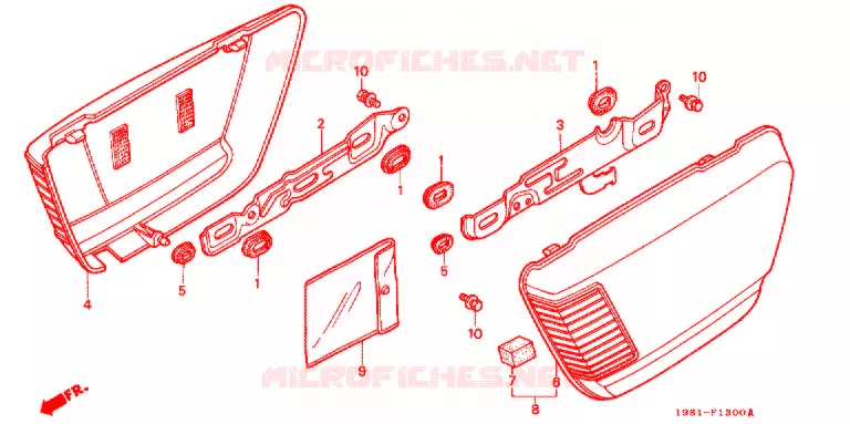 COUVERCLES LATERAUX Honda MOTO 90 CD 1994  CD90P
