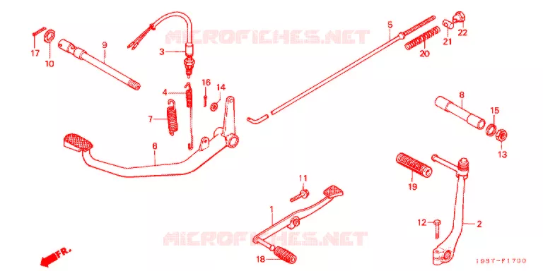 PEDALE - KICK Honda MOTO 90 CD 1998  CD90SW