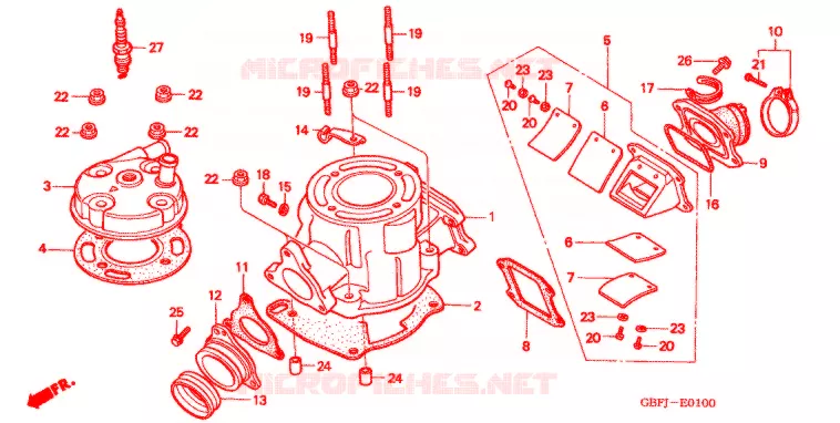 CULASSE Honda MOTO 80 CR 2002  CR80RB2