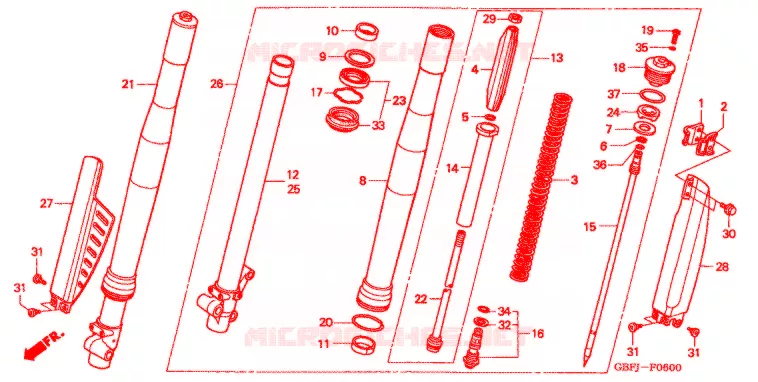 FOURCHE Honda MOTO 80 CR 2002  CR80RB2