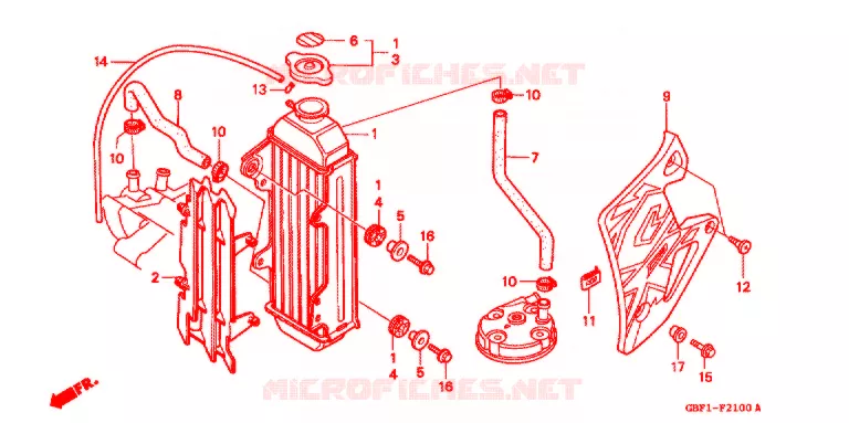 RADIATEUR Honda MOTO 80 CR 1997  CR80RBV