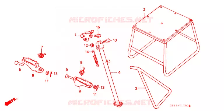 BEQUILLE - REPOSE PIEDS Honda MOTO 80 CR 1991  CR80RM