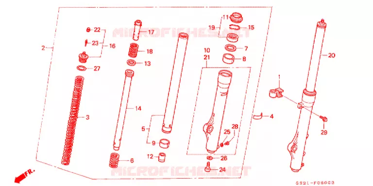 FOURCHE Honda MOTO 80 CR 1993  CR80RP