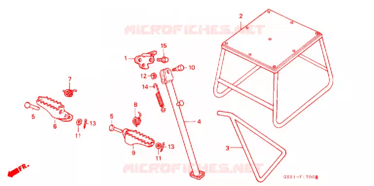 BEQUILLE - REPOSE PIEDS Honda MOTO 80 CR 1995  CR80RS