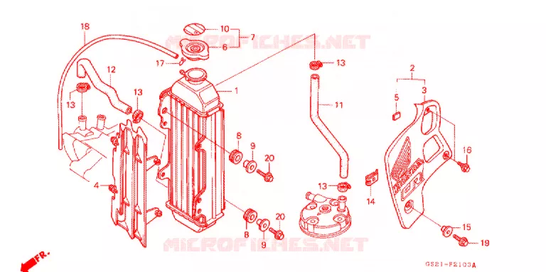 RADIATEUR Honda MOTO 80 CR 1995  CR80RS