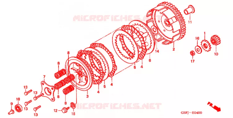 EMBRAYAGE Honda MOTO 80 CR 2000  CR80RY