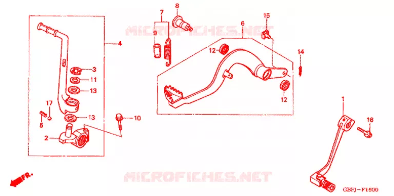 PEDALE - KICK Honda MOTO 80 CR 2000  CR80RY