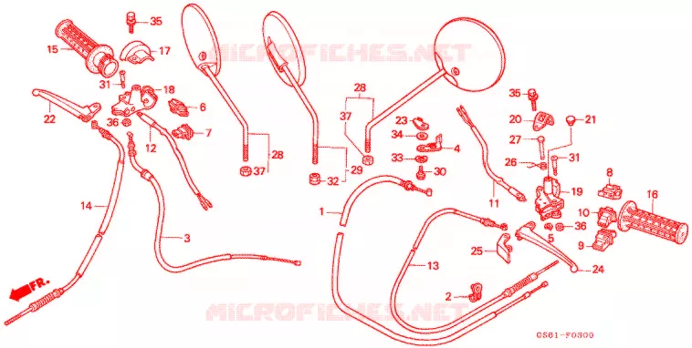 CABLES - COMMODOS - LEVIERS - POIGNEES Honda SCOOTER 50 other-models 1987  SB50MH