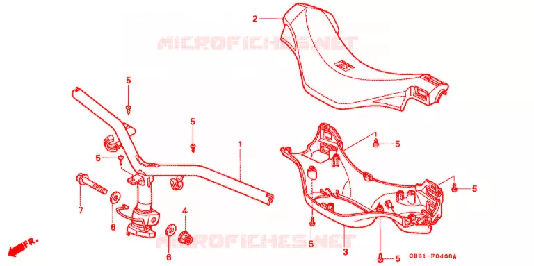 GUIDON - CARENAGE Honda SCOOTER 90 CABINA 1995  SCX90R