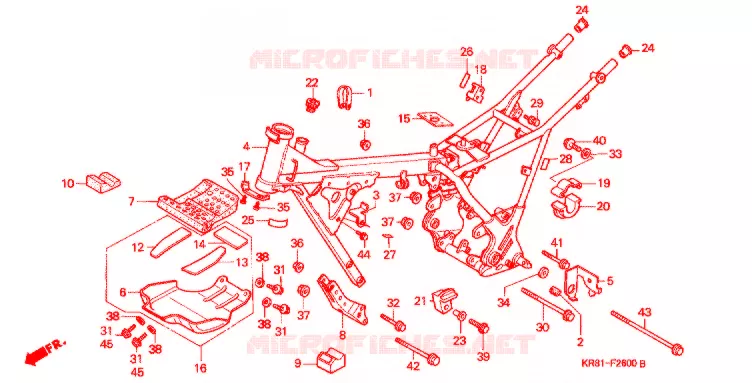 CADRE Honda MOTO 220 TRIAL 1994  TLM220RP