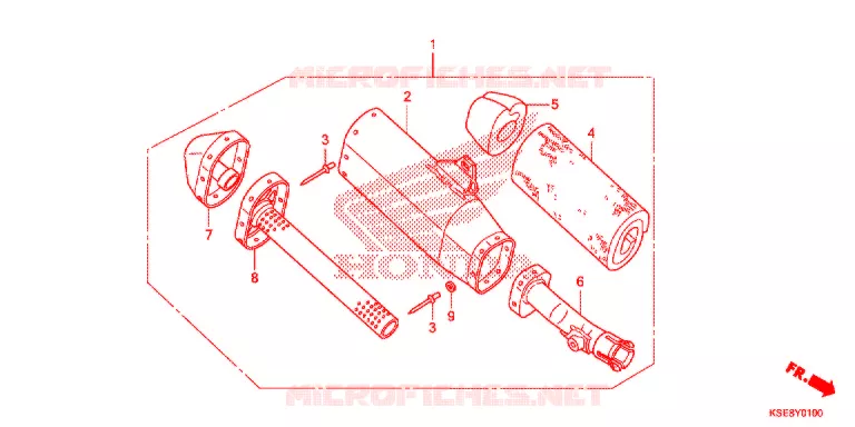 SILENCIEUX D'ECHAPPEMENT Honda MOTO 150 CRF 2017  CRF150RH