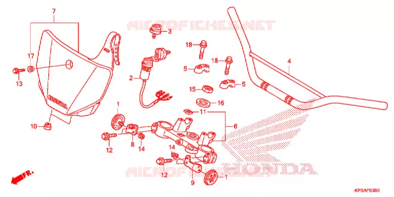 GUIDON - TE DE FOURCHE Honda MOTO 230 CRF 2017  CRF230FH
