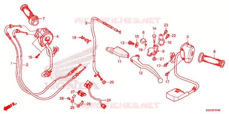 LEVIER DE GUIDON - CABLE - COMMODO Honda MOTO 250 CRF 2017  CRF250LH