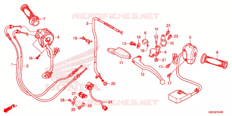 LEVIER DE GUIDON - CABLE - COMMODO Honda MOTO 250 CRF 2017  CRF250RLAH