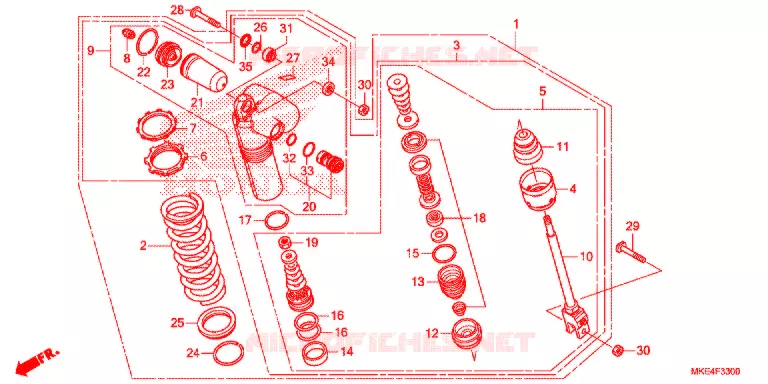 AMORTISSEUR ARRIERE Honda MOTO 450 CRF 2017  CRF450RXH