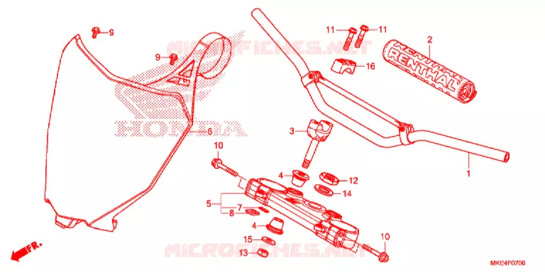 GUIDON - TE DE FOURCHE Honda MOTO 450 CRF 2017  CRF450RXH