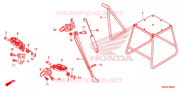 REPOSE PIED - BEQUILLE Honda MOTO 450 CRF 2018  CRF450RXH