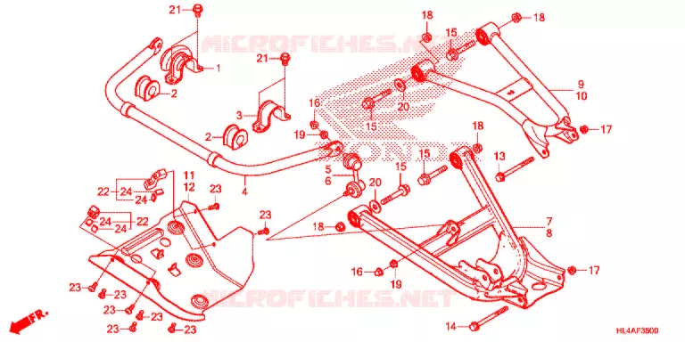 TRIANGLES - BARRE ANTI ROULIS Honda ATV 1000 PIONEER 2017  SXS1000M3PH
