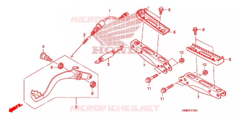REPOSE PIED - PEDALE Honda ATV 680 FOURTRAX 2011  TRX680FAB