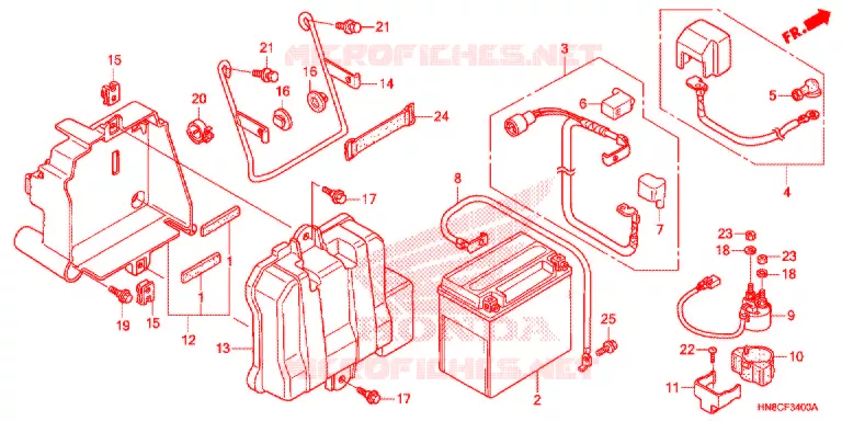 BATTERIE Honda ATV 680 FOURTRAX 2017  TRX680FAH