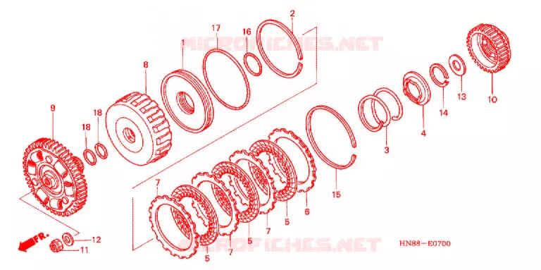 EMBRAYAGE (BAS) Honda ATV 680 FOURTRAX 2007  TRX680FGA7
