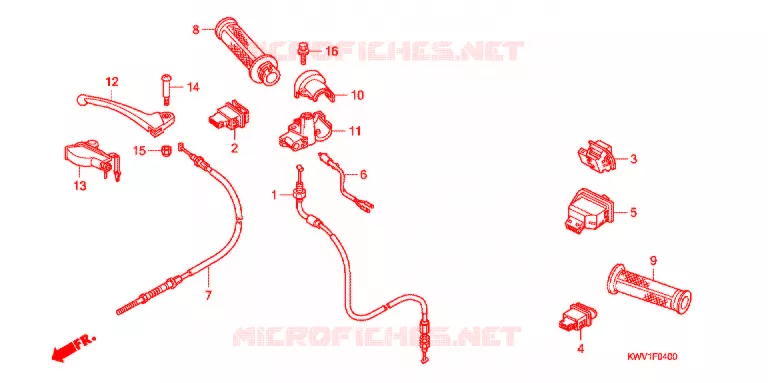 LEVIER DE GUIDON - CABLE - COMMODO Honda MOTO 110 CUB 2010  C1109
