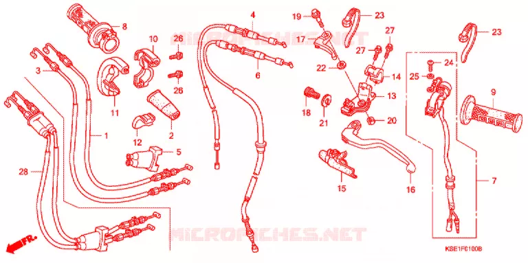 LEVIER DE GUIDON - CABLE - COMMODO Honda MOTO 150 CRF 2009  CRF150R9
