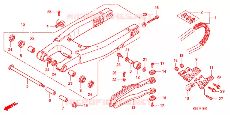 BRAS OSCILLANT Honda MOTO 150 CRF 2008  CRF150RB8