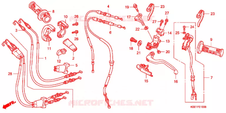 LEVIER DE GUIDON - CABLE - COMMODO Honda MOTO 150 CRF 2012  CRF150RBC