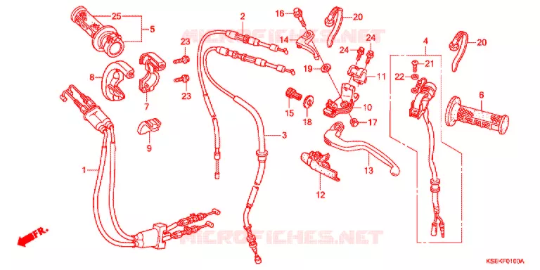 LEVIER DE GUIDON - CABLE - COMMODO Honda MOTO 150 CRF 2013  CRF150RBD