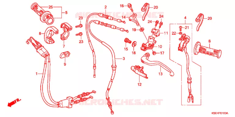 LEVIER DE GUIDON - CABLE - COMMODO Honda MOTO 150 CRF 2015  CRF150RBE