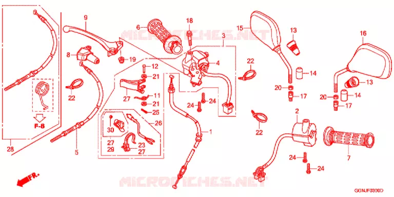 LEVIER DE GUIDON - CABLE - COMMODO Honda SCOOTER 50 CUB 2017  NBC50BNG_PRO