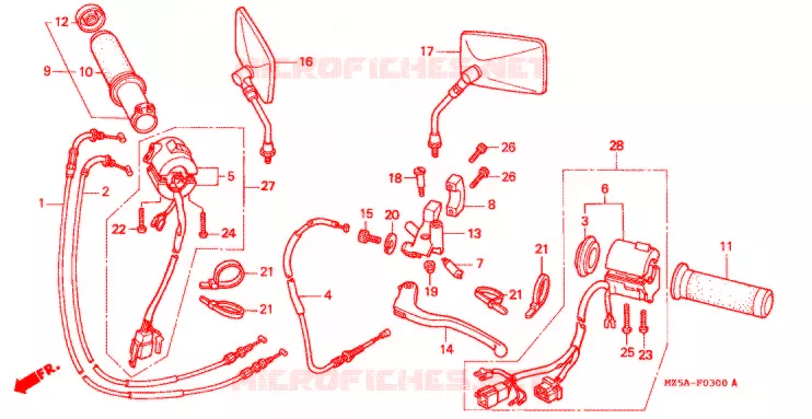 COMMODOS - POIGNEES Honda MOTO 750 VF 1999  VF750C2X