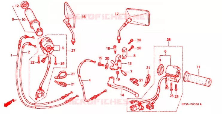 COMMODOS - POIGNEES Honda MOTO 750 VF 2000  VF750C2Y