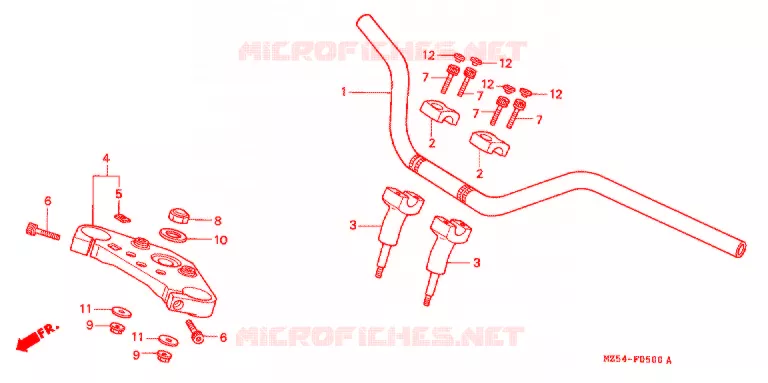 GUIDON Honda MOTO 750 VF 1996  VF750CDT