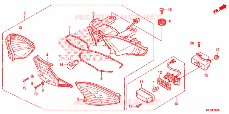 FEU ARRIERE Honda MOTO 110 WAVE 2017  AFS110MCSH