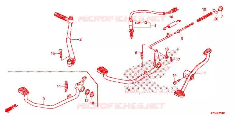 PEDALE Honda MOTO 125 WAVE 2017  AFS125MCSH